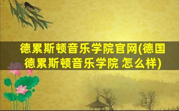 德累斯顿音乐学院官网(德国德累斯顿音乐学院 怎么样)